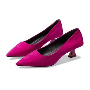 Franco Sarto Women's Sz 7.5 Pointed Toe 2” Heel Pump Fuchsia Suede‎ Pink Diva